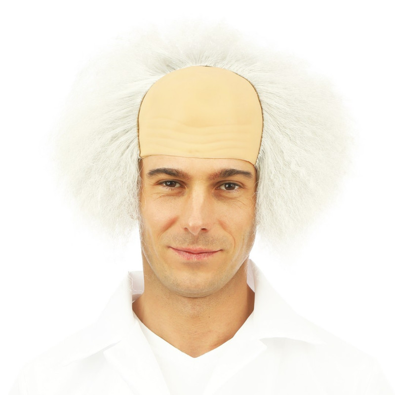 Perruque Savant Fou, scientifique, docteur, professeur couleur blanc en vente.