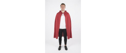 Cape à capuche rouge de 130cm pour adulte en vente chez Be Happy à Paris pour déguisement Halloween