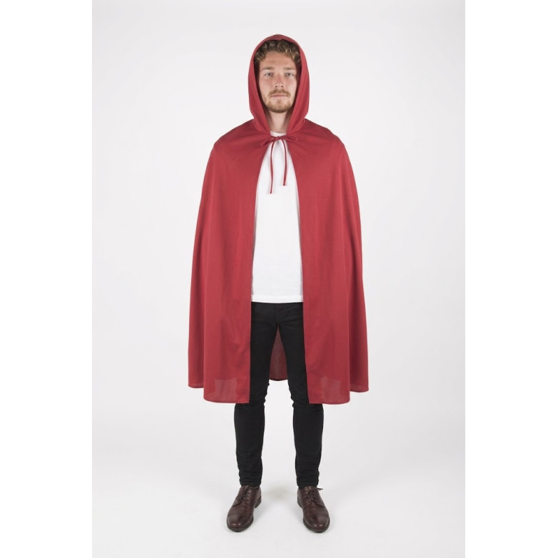 Cape à capuche rouge de 130cm pour adulte en vente chez Be Happy à Paris pour déguisement Halloween