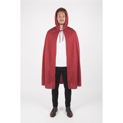 Cape à capuche rouge de 130cm pour adulte en vente chez Be Happy à Paris pour déguisement Halloween