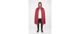 Cape à capuche rouge de 130cm pour adulte en vente chez Be Happy à Paris pour déguisement Halloween