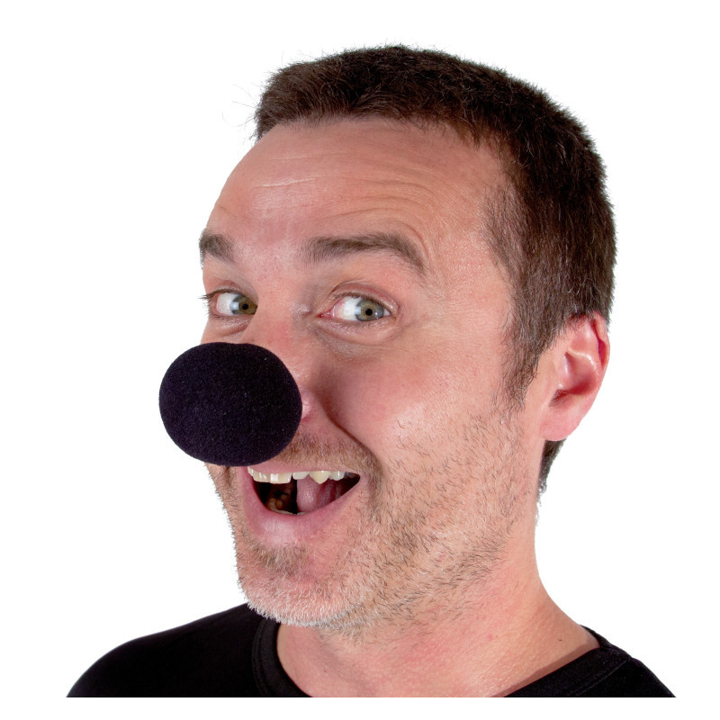 Nez de clown en mousse noir luxe pour adulte en vente à Be Happy Paris