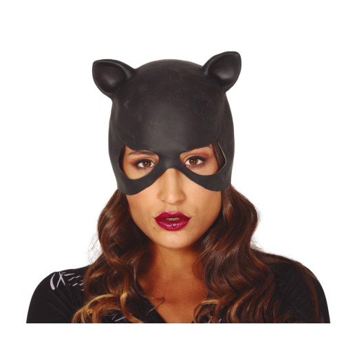Masque Catwoman latex noir pour adulte en vente pour déguisement super héroïne à Paris