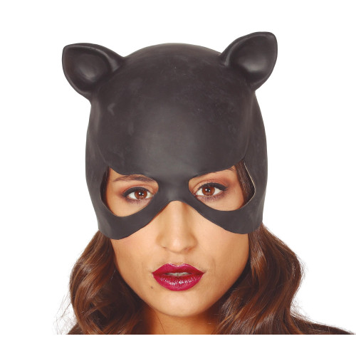 Masque Catwoman latex noir pour adulte en vente pour déguisement super héroïne à Paris