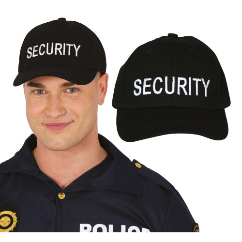 Casquette de sécurité "Security" noire réglable pour adulte en vente.