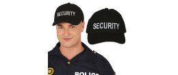 Casquette de sécurité "Security" noire réglable pour adulte en vente.