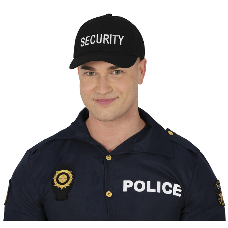 Casquette de sécurité "Security" noire réglable pour adulte en vente.