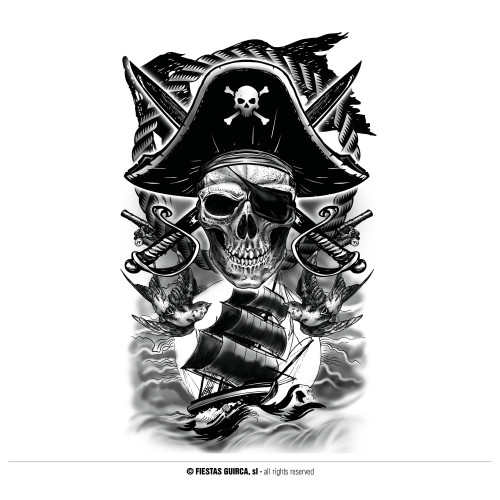 Tatouage Pirate pour bras luxe adulte en vente à Be Happy