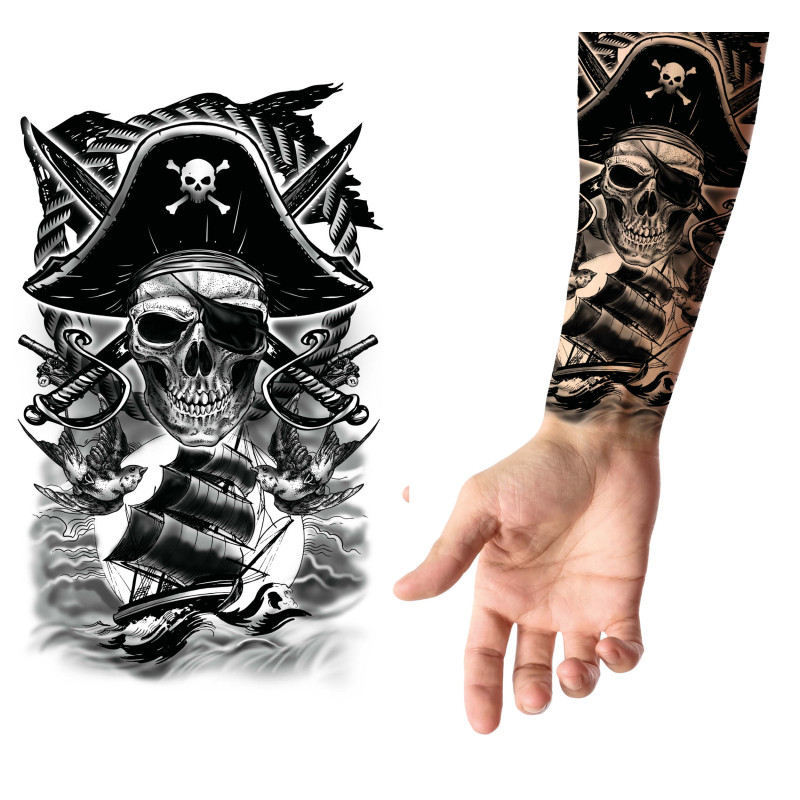 Tatouage Pirate pour bras luxe adulte en vente à Be Happy