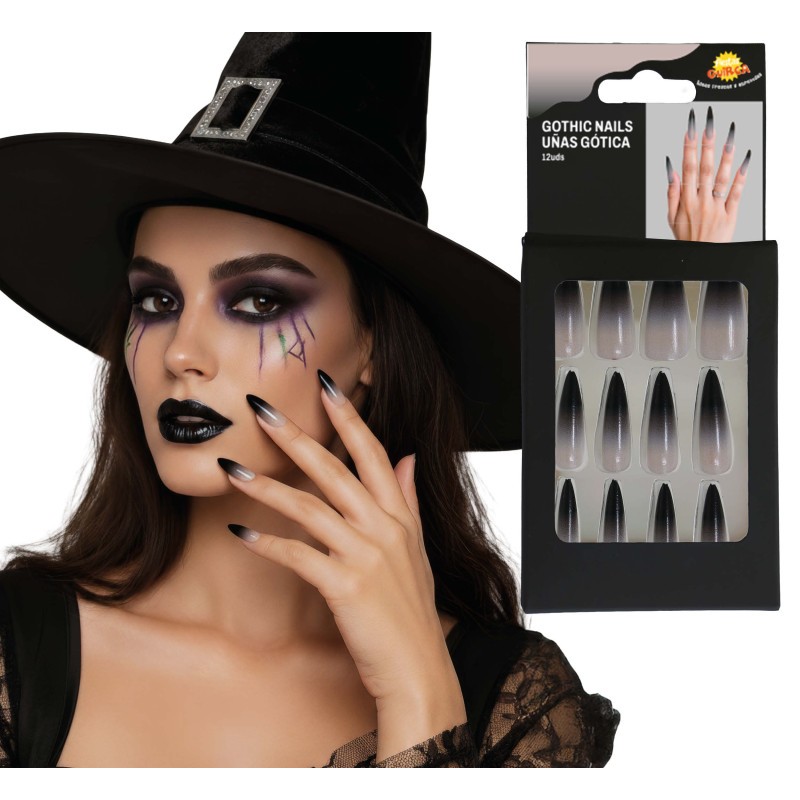 Faux ongles gothique avec colle en vente à Paris Be Happy pour déguisement