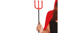 Trident du diable, fourche de satan rouge de 59cm en vente pour adulte et enfant chez Be Happy