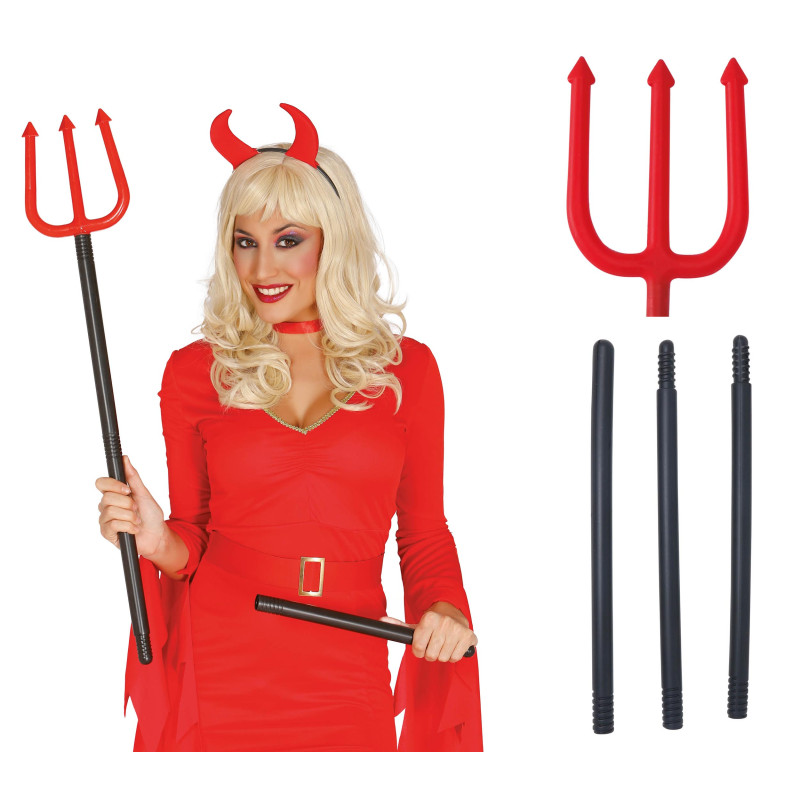 Trident de diable rouge de 100cm en vente à Paris pour déguisement Halloween