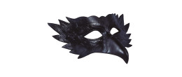 Masque loup corbeau noir luxe avec plume pour adulte en vente chez Be Happy