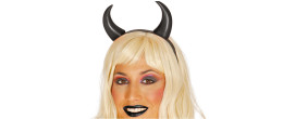 Cornes diable, démon noire en serre tête pour adulte et enfant en vente à Be Happy