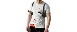 Holster cuir double couteaux, poignard pour déguisement en vente à Be Happy