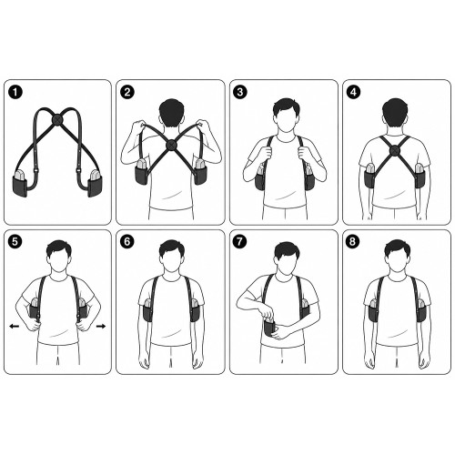 Holster cuir double couteaux, poignard pour déguisement en vente à Be Happy