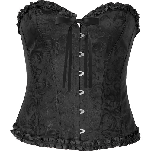 Corset Noir Brodé Vampire Diaries, Style Gothique & Victorien en vente à Paris chez Be Happy Store