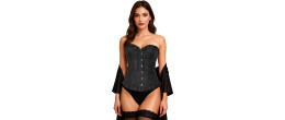 Corset Noir Brodé Vampire Diaries, Style Gothique & Victorien en vente à Paris chez Be Happy Store
