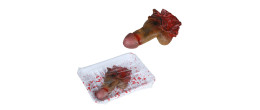 Faux Pénis amputé de 12cm en latex sous barquette pour déco Halloween en vente à Paris