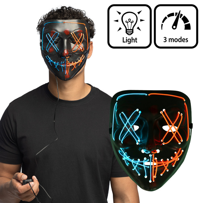 Masque La Purge American Killer lumineux à LED pour Halloween en vente à Be Happy Paris
