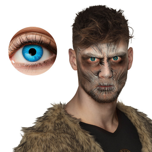 Lentilles de contact oeil bleu sanglant, yeux bleu pour adulte en vente chez Be Happy à Paris