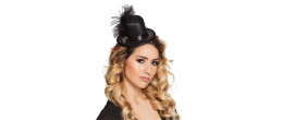 Mini chapeau haut de forme, bibi noire avec pince pour cheveux en vente