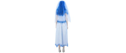 Femme portant le déguisement de la robe d'Emily dans Les Noces Funèbres avec voile pour Halloween en vente